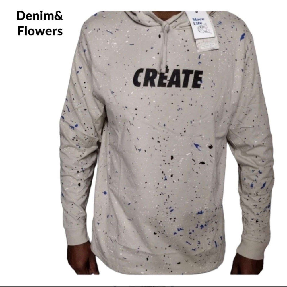 Denim & Flowers Ricky Singh men's small hooded long sleeve